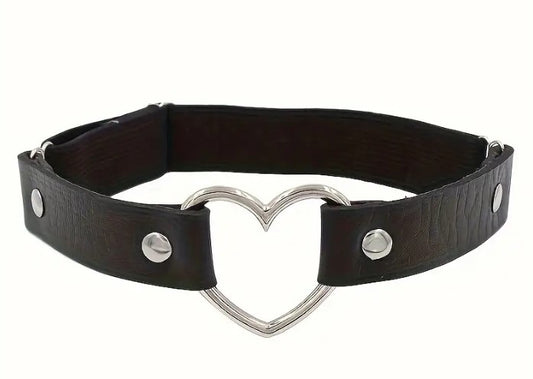 Leg garters for pole dancers, gifts for pole dancers, leg harness for pole, Black faux leather heart garters for pole dancers – adjustable, elastic, perfect for photoshoots, routines, and stagewear. Sexy pole wear