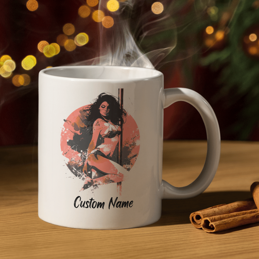 Pole Dancer Mug with personalised name