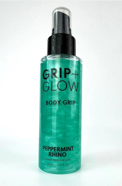 Grip + Glow Dewy/Tacky Body Grip - Peppermint Rhino (100ml/Travel Size), pole dance grip, dry hands body grip
