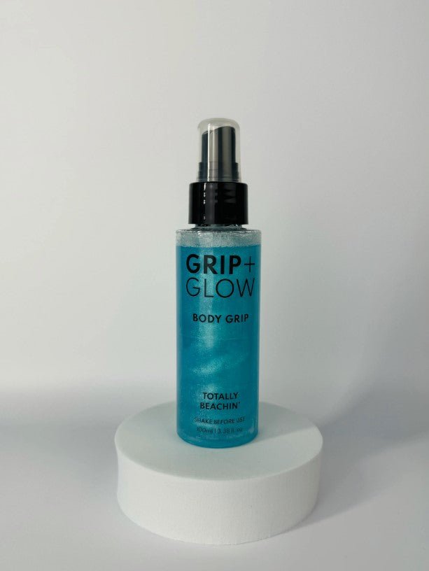 Grip + Glow Dewy/Tacky Body Grip - Totally Beachin (100ml/Travel Size), Pole dance grip bottle, Body grip for pole fitness
