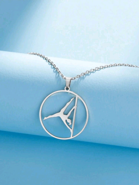Stainless steel Iron X necklace, pole dancer necklace, pole dance gift, pole fitness gift, pole fitness necklace