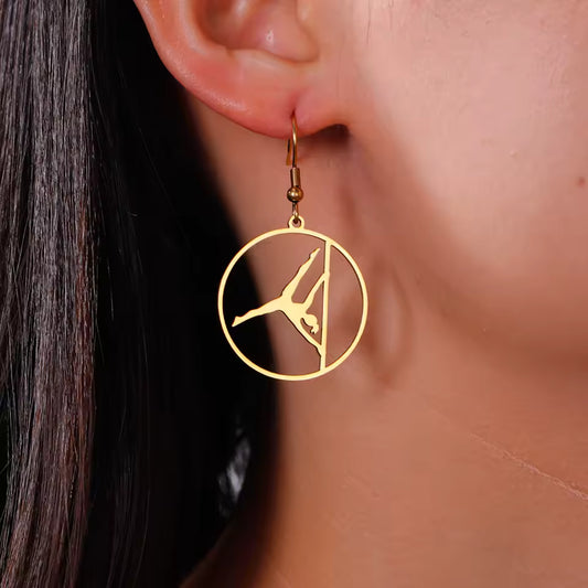 Pole Dancer Iron X Earrings – in Gold & Silver | Unique Pole Dance Jewellery Gift