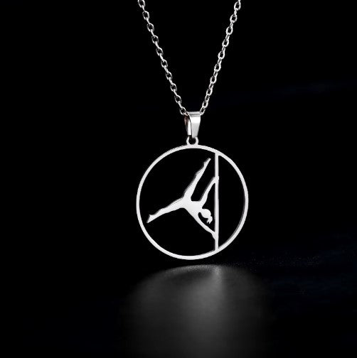 Stainless steel Iron X necklace, pole dancer necklace, pole dance gift, pole fitness gift, pole fitness necklace