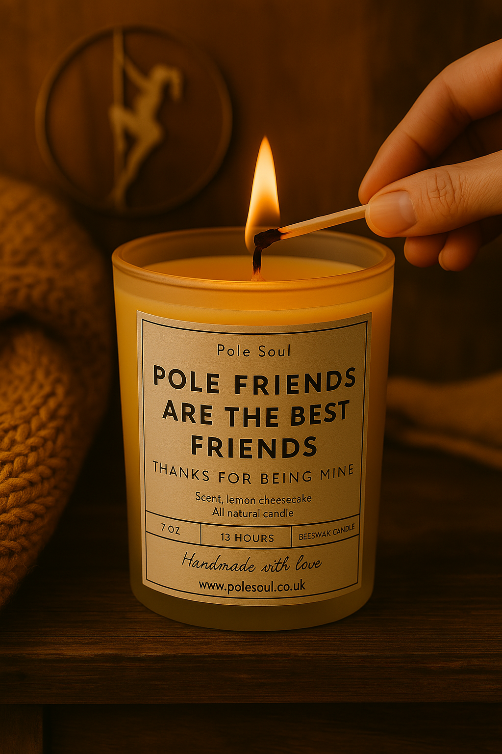 pole dancer candle, pole dance gift, scented candles for dancers, dancer gift candle, scented soy wax candle, studio ambiance candle, performance candle, luxury candle gift set, eco friendly candle, clean burning candle, beeswax candle