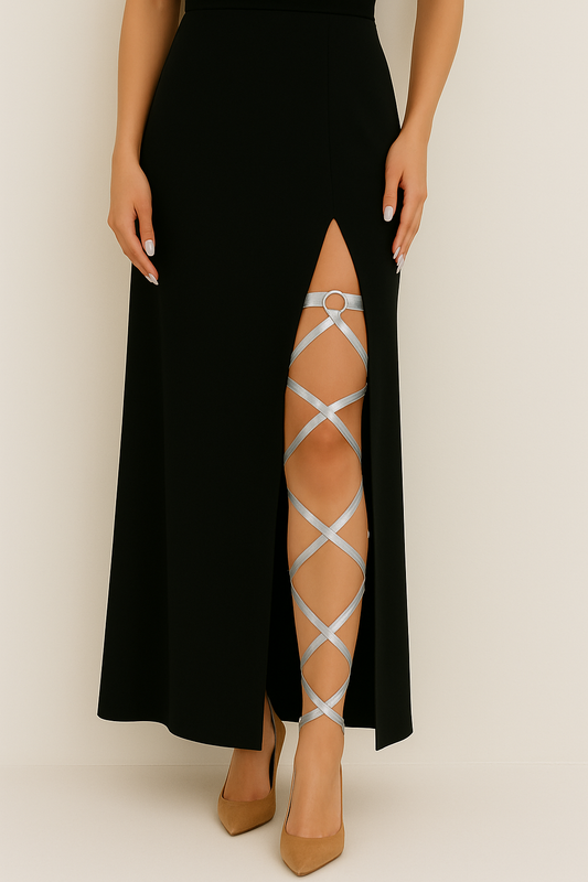 Adjustable Sexy Silver Leg Wraps