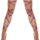 Adjustable Sexy Purple Diamante Leg Wraps