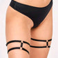 pole dance and pole fitness Adjustable Black Thigh Garters