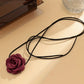 Burghandy Velvet Rose Choker – Elegant Pole Dance Accessory