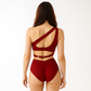 Crimson Blaze High-Waisted Scrunch Bum Shorts