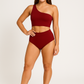 Crimson Blaze High-Waisted Scrunch Bum Shorts