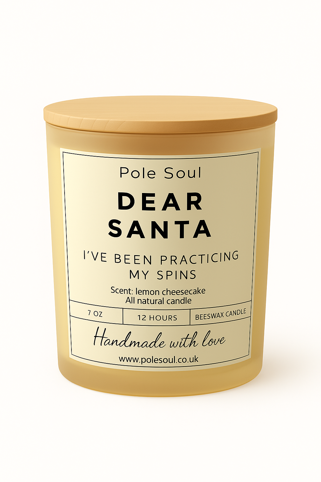 "Dear Santa I've Been Practicing My Spins" Handmade Beeswax Candle | Christmas Gift