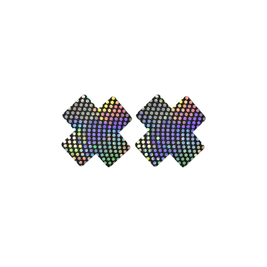 Disco X Nipple Pasties – Holographic Sequin Effect, Breathable & Reusable Covers for Pole Dance, Raves & Stage Wear