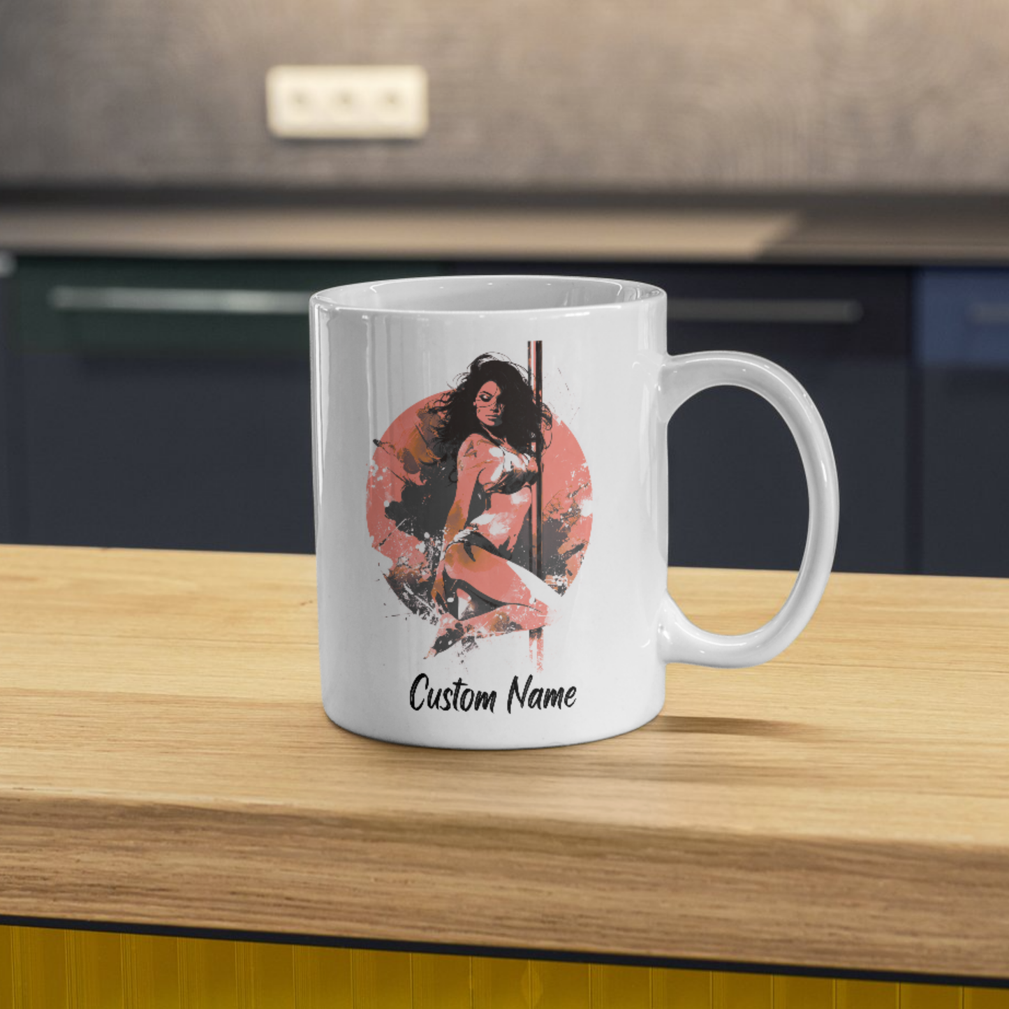 Pole Dancer Mug with personalised name