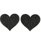 Midnight Black Glitter Heart Nipple Pasties, Nipple covers, pole dance accessories, pole dancer nipple covers