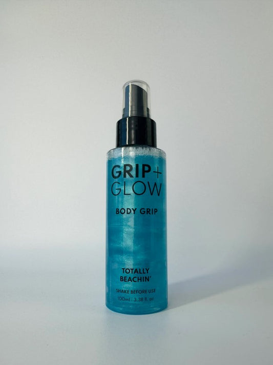 Grip + Glow Dewy/Tacky Body Grip - Totally Beachin (100ml/Travel Size), Pole dance grip bottle, Body grip for pole fitness 