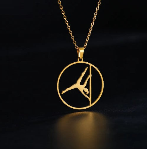 Stainless steel Iron X necklace, pole dancer necklace, pole dance gift, pole fitness gift, pole fitness necklace