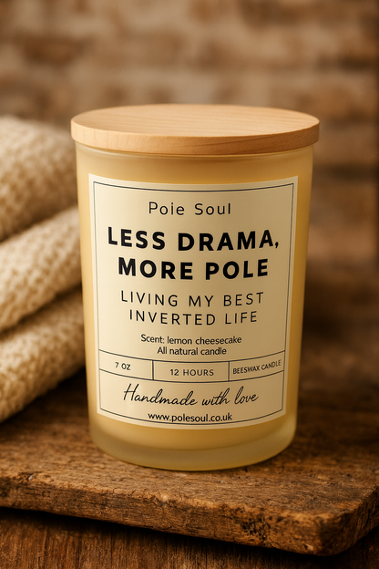 "Shhh I'm Pole Dancing" Beeswax Candle | Natural Lemon Cheesecake Scent