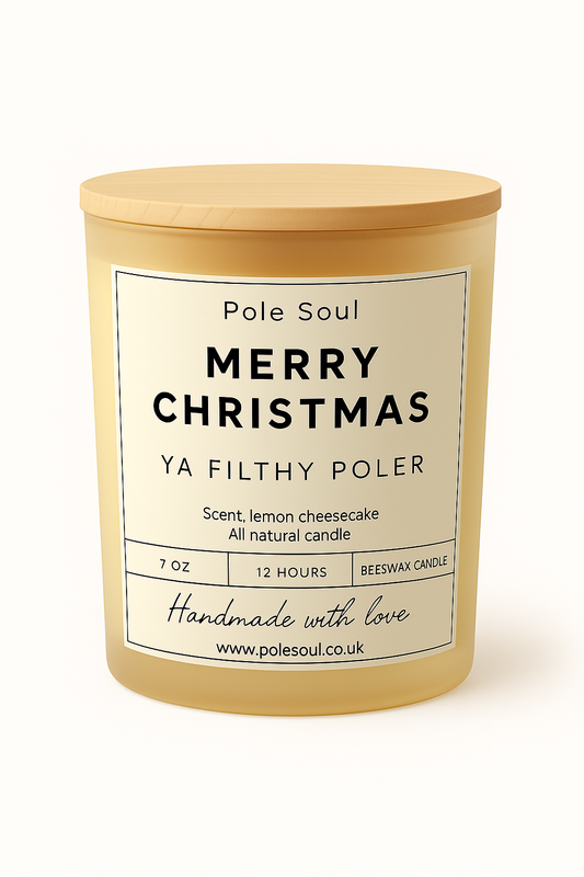 Pole Candle, Christmas pole gift, gift for pole dancers, Christmas present, Christmas present for pole dancer, Christmas present for poler, merry Christmas ya filthy poler 