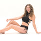 Midnight Black Glitter Pole Wear Set | Pole Dance Clothing | Dry Hands