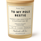 Pole Bestie Candle – Lemon Cheesecake Scented Beeswax | Pole Dancer Gift | Handmade by Pole Soul