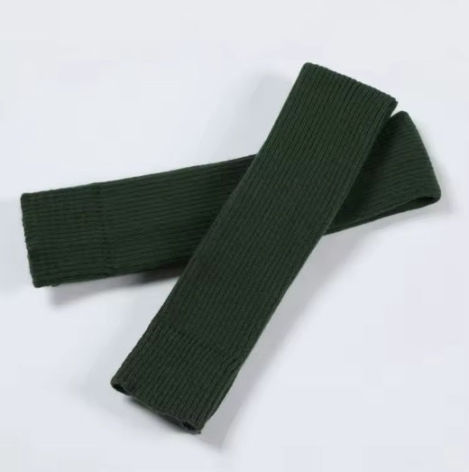 Thigh High Wool Leg Warmers with Stirrups - Forest Green