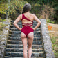 Crimson Blaze High-Waisted Scrunch Bum Shorts
