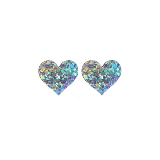 Reflective Mosaic Heart Nipple Pasties – Holographic, Sweat-Resistant & Skin-Safe Covers for Pole Dance, Raves & Performance