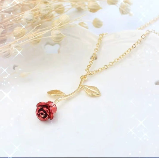 Gold Rose Necklace – Elegant Valentine's Routine Pole Accessory for pole dance and pole fitness. Pole wear accessory necklace.