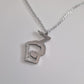 Polished Stainless Steel Gemini Pole Dance Necklace with pendant depicting a pole dancer in an inverted pose