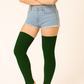 Thigh High Wool Leg Warmers with Stirrups - Forest Green