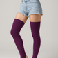 Thigh High Leg Warmer with Stirrups in Purple, Pole Dancer Leg Warmers