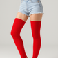 Thigh High Leg Warmer with Stirrups in Red, Pole Dancer Leg Warmers