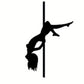 Vinyl Pole Dancer Sticker on white backround. Pole dance gift.