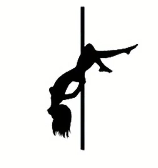 Vinyl Pole Dancer Sticker on white backround. Pole dance gift.