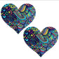 wild pulse colourful heart nipple pasties with a mermaid scale pattern, nipple covers, accessories for pole dancers, skripper pasties, stripper accessories