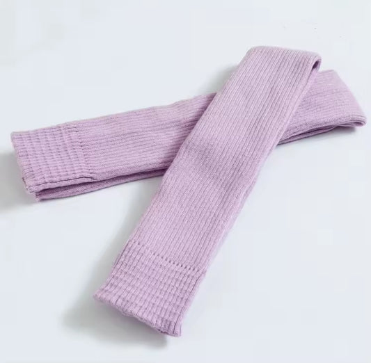 Thigh High Wool Leg Warmers with Stirrups - Lilac Haze