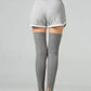 Thigh High Wool Leg Warmers with Stirrups - Steel Grey