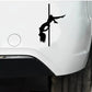Vinyl Pole Dancer Sticker, perfect pole dancer gift, shown on car bumper