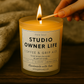 "Studio Owner Life" Handmade Beeswax Candle | Coffee & Grip Aid