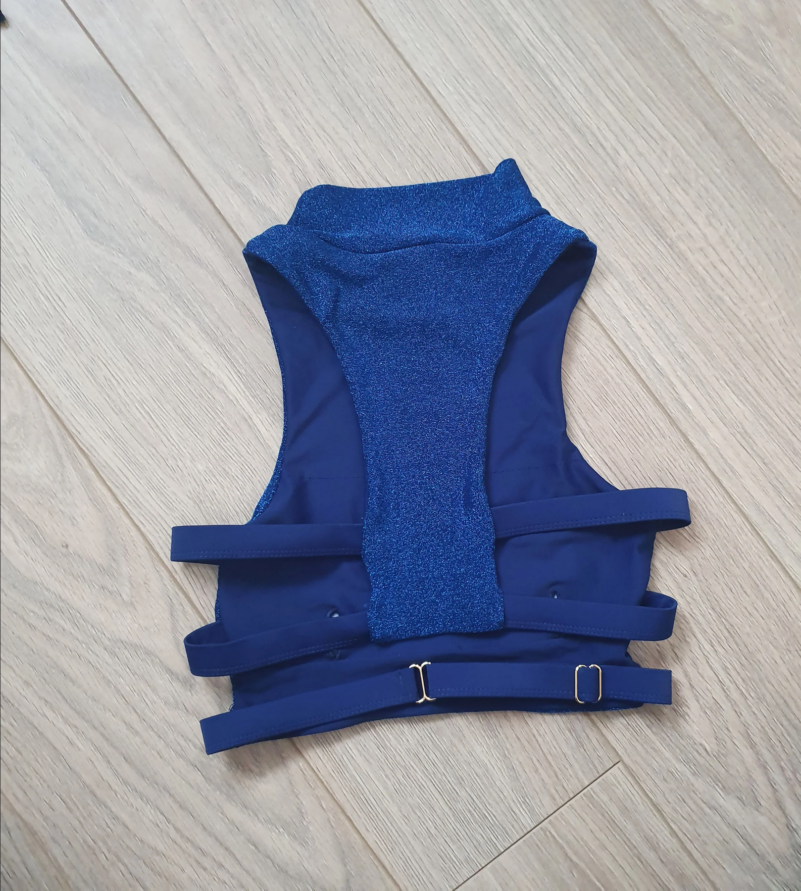 Glitter Blue High Neck Pole Dance Top - Pole Dance Clothing - Pole Dance Top