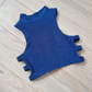 Glitter Blue High Neck Pole Dance Top - Pole Dance Clothing - Pole Dance Top